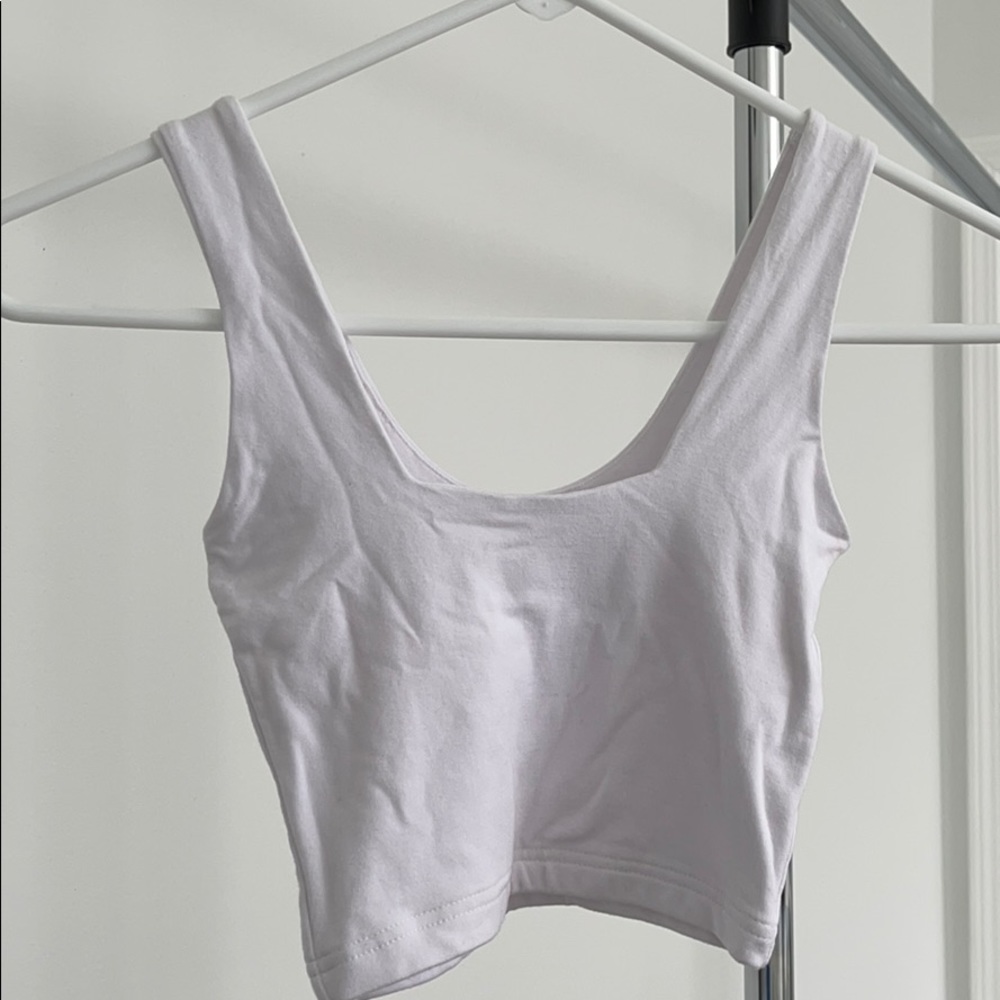 Oh Polly BACK ON TOP DOUBLE LAYERED CROP TOP IN WHITE